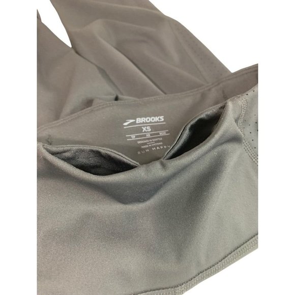 XS Brooks Women's New Black 1/2 Crop Tight High Waist Compression Leggings - Picture 8 of 13